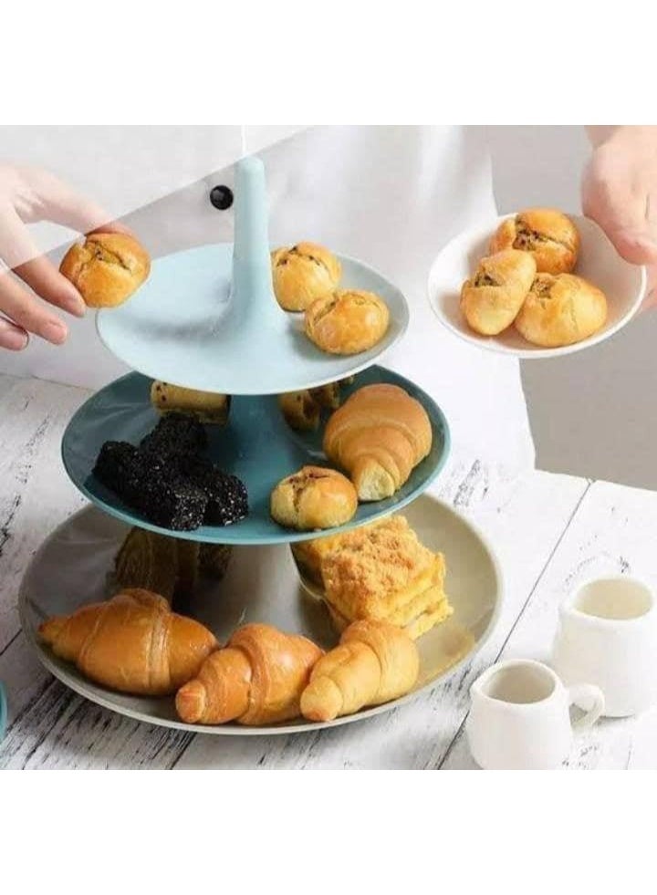 شيّالة كحك وبسكويت 3 أدوار للتقديم والتخزين – تصميم عملي من خامة بلاستيك بيور – مثالية للمناسبات والعزومات MO - Image 2